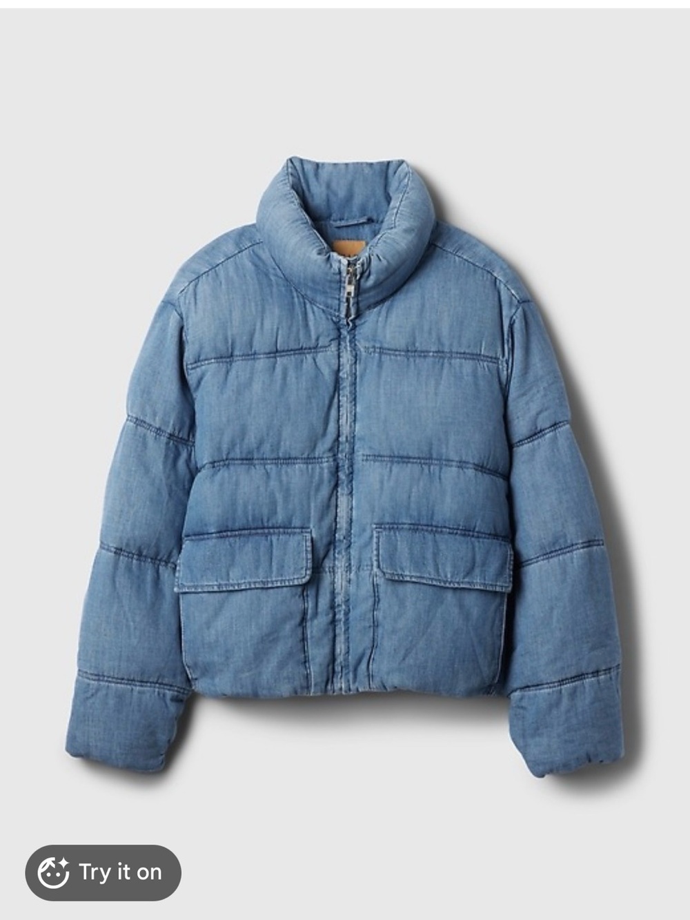 GAP oversized denim puffer